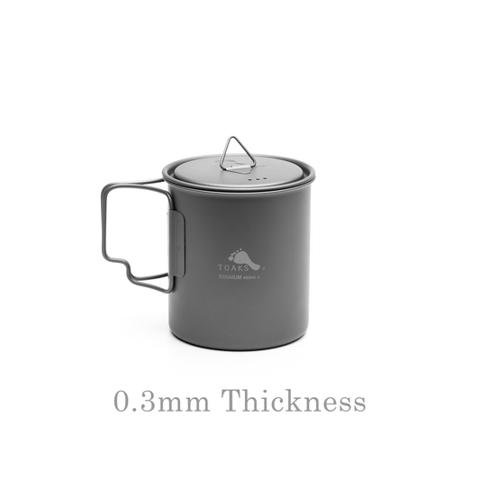 450ml ultra-light titanium cup with lid